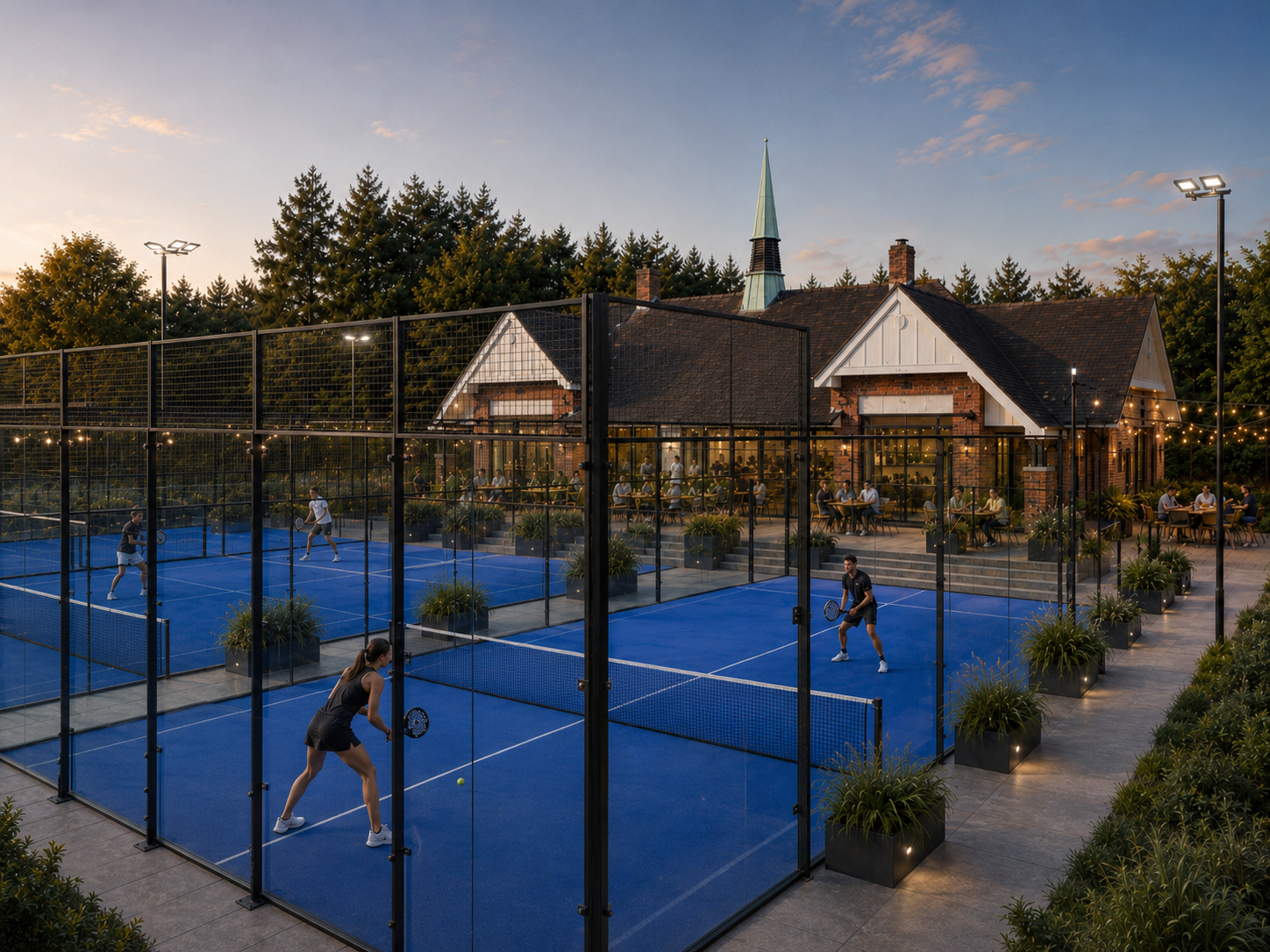 Artist's impression of the completed Swanmore Padel Club courts