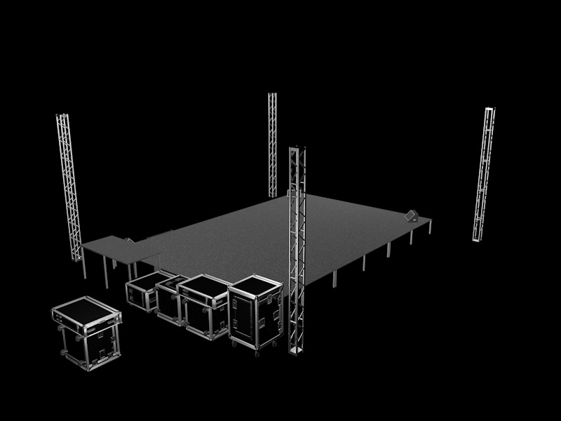 Projeto 3D de estrutura para evento