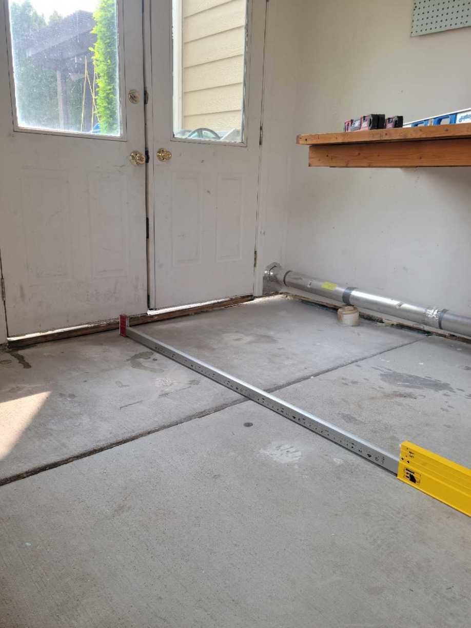 Garage Floor Joint Sealing - Before