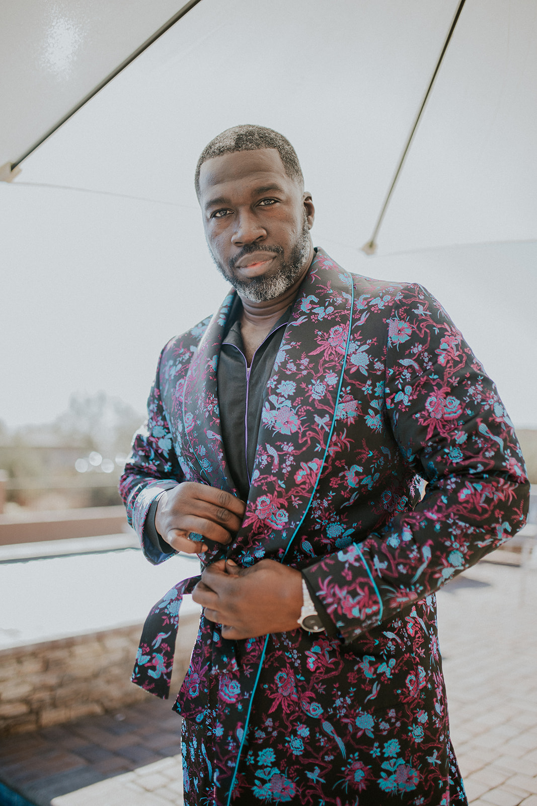 Floral Jacquard Robe