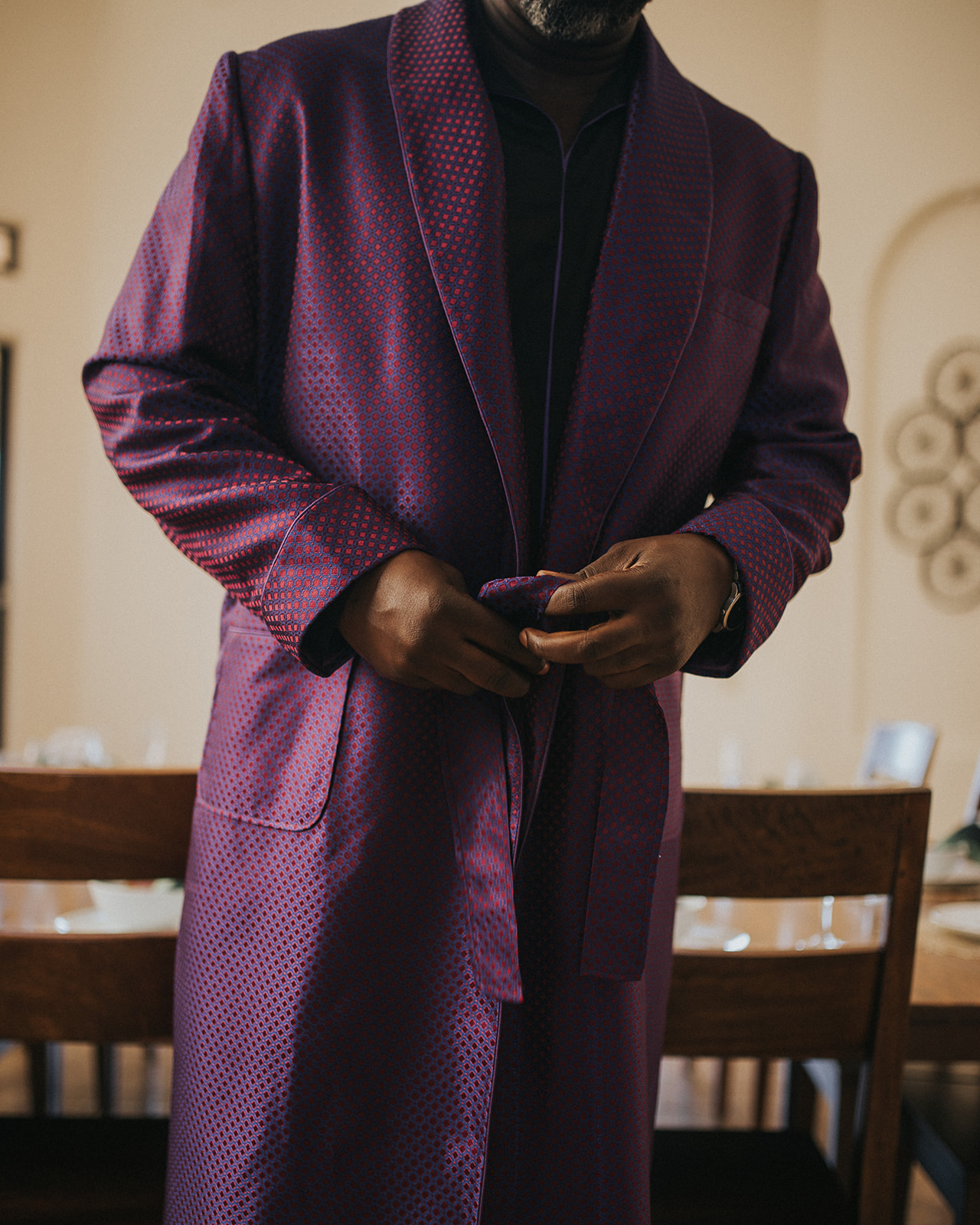 Burgundy Silk Robe
