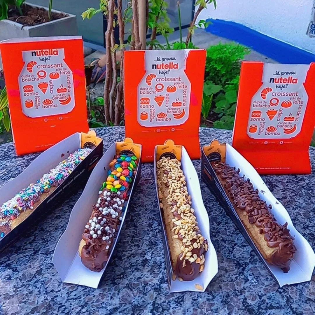 Churros gourmet e croissant recheado