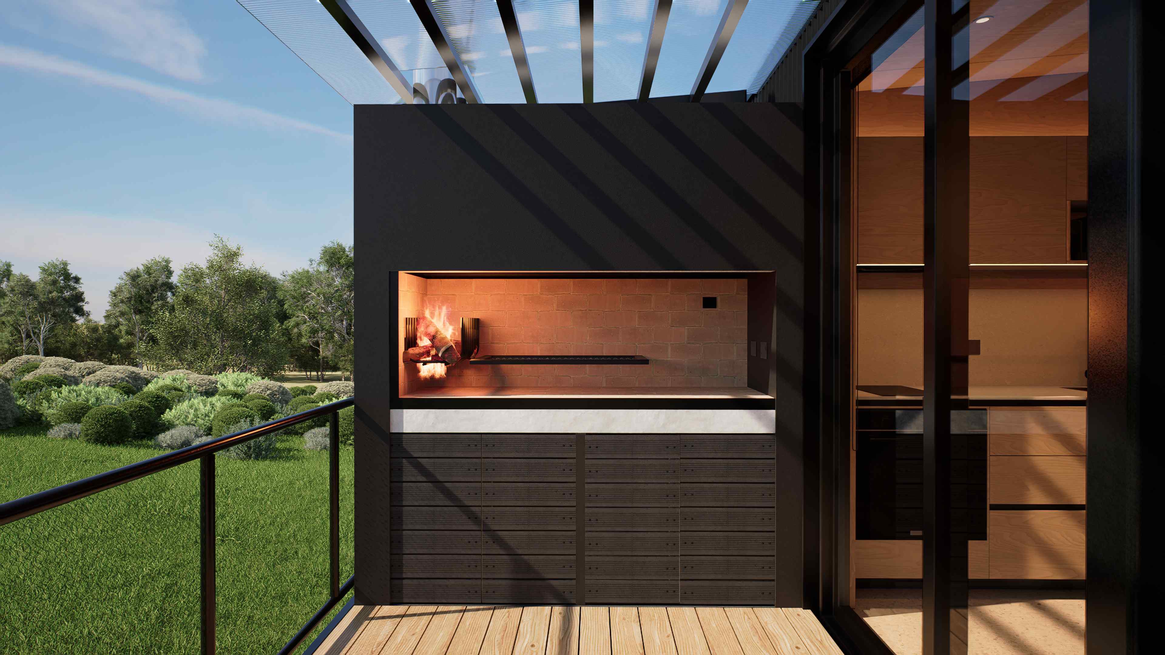Parrilla exterior y deck de Vivienda RB