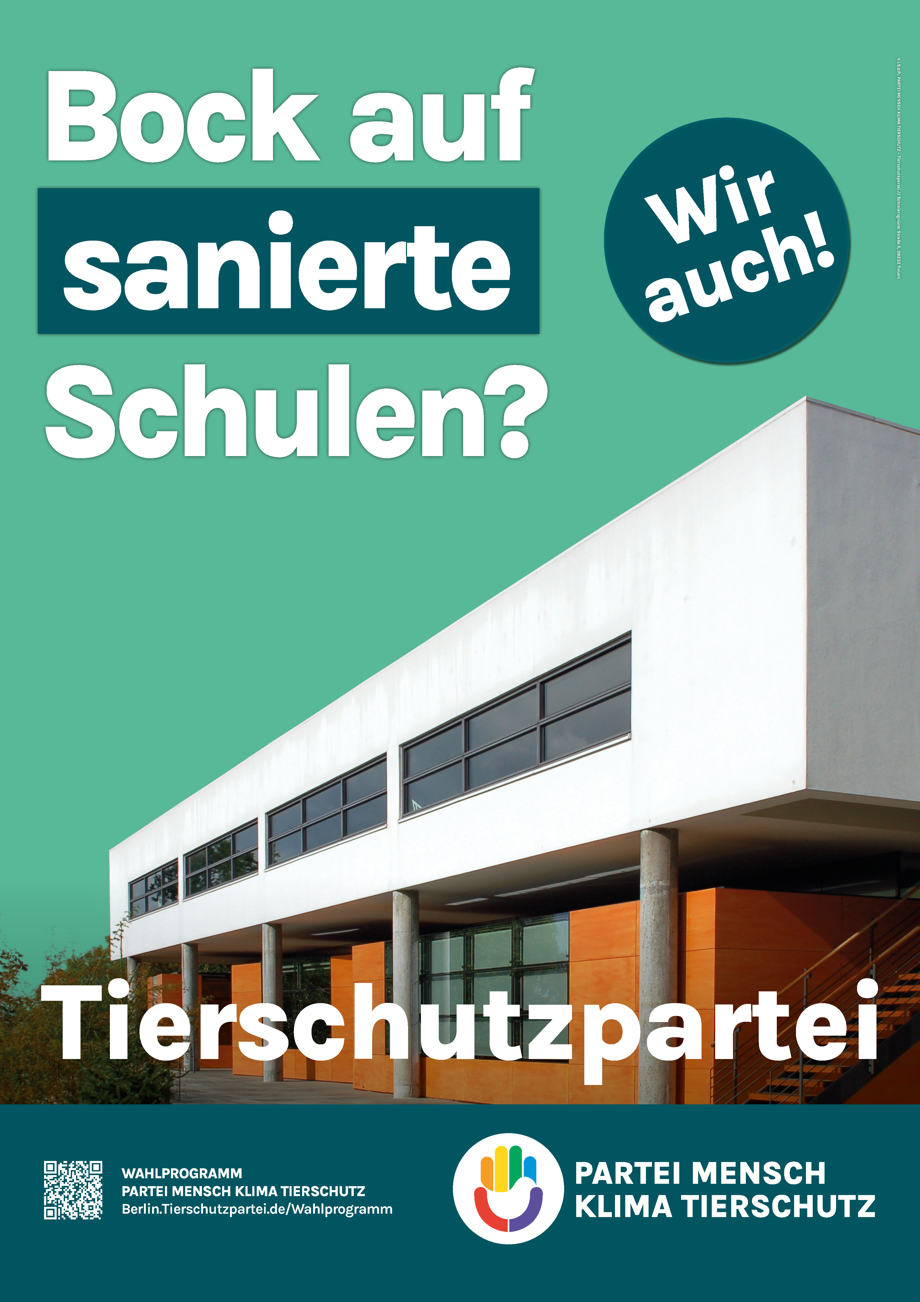 Wahlplakat: Bock auf sanierte Schulen?