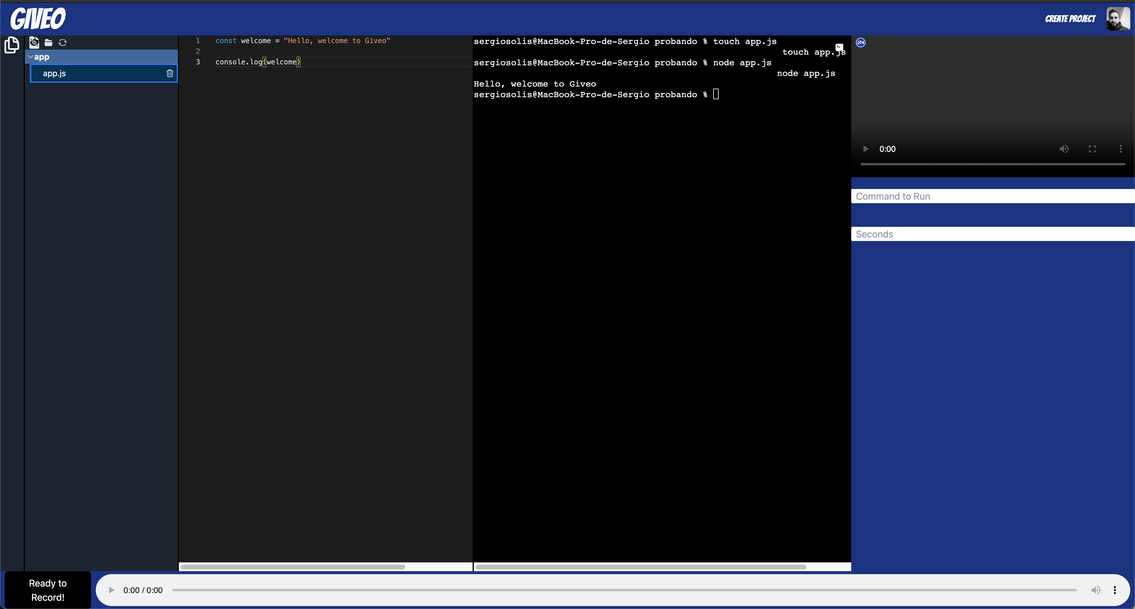 Interfaz de usuario creador de contenido
