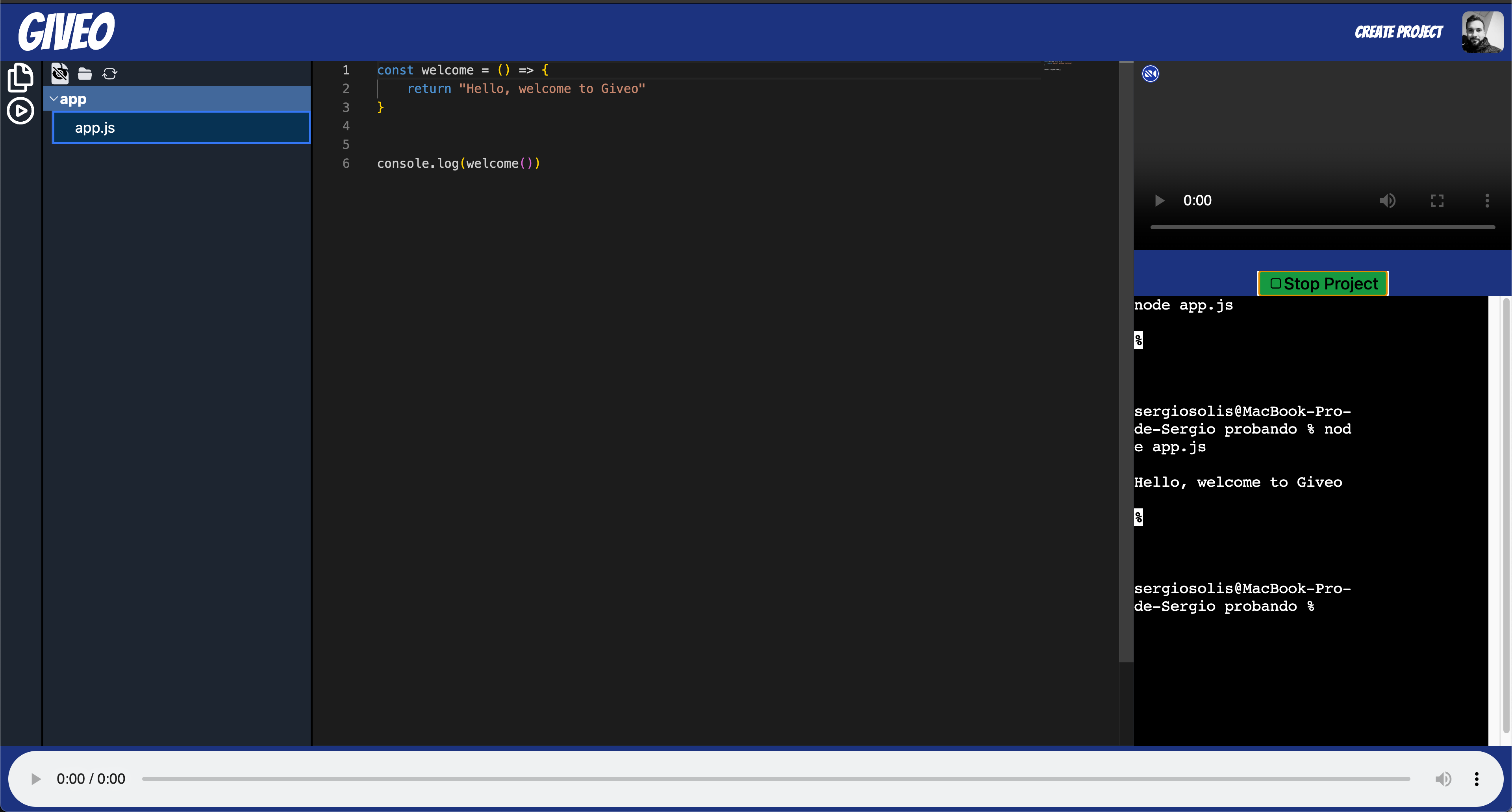 Interfaz de usuario estudiante
