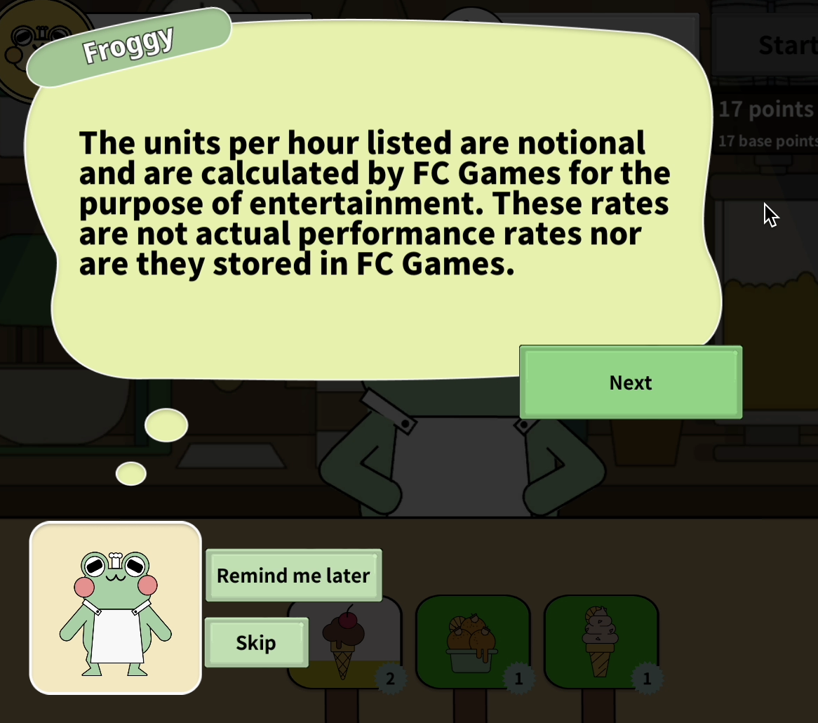 Froggy tutorial dialog