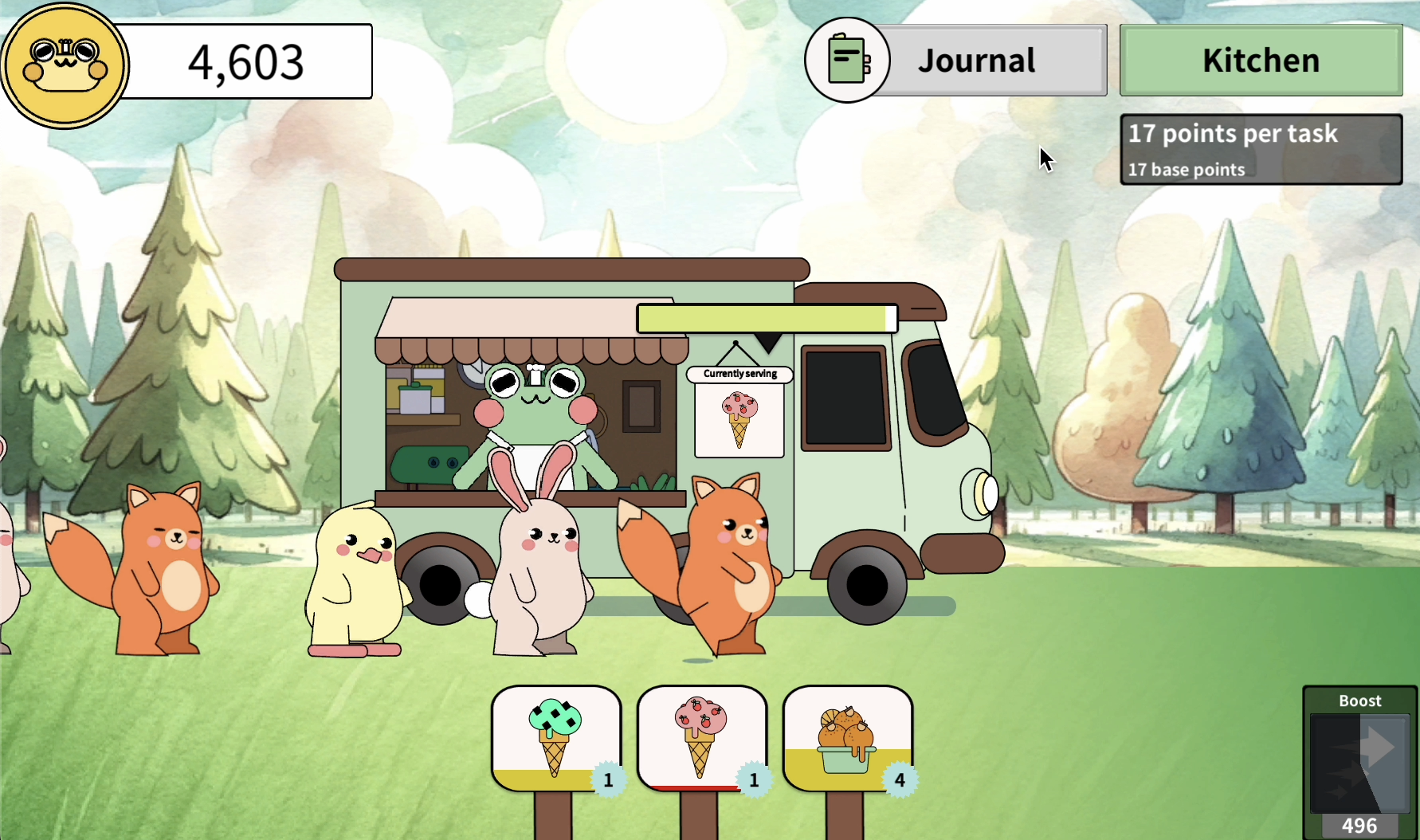 Customers lined up at Froggy's truck