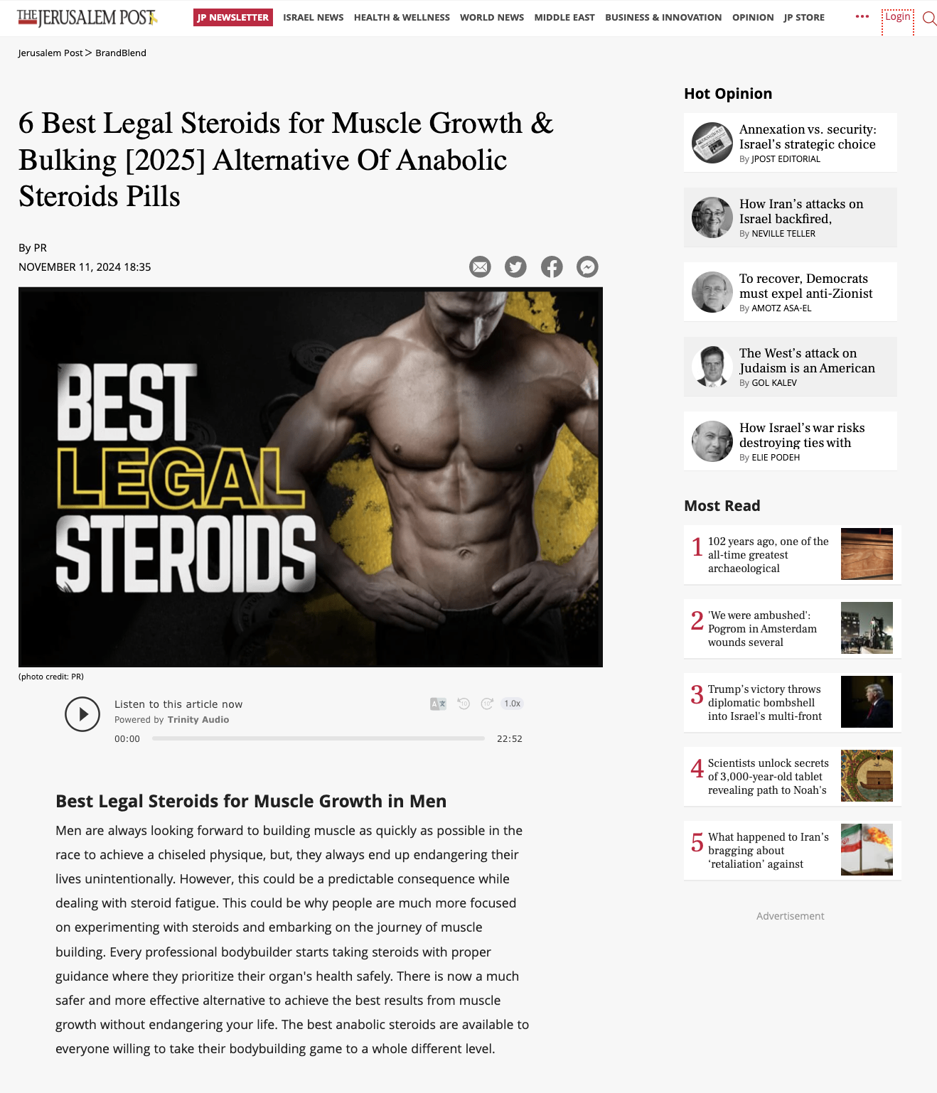 Jerusalem Post Steroids Article