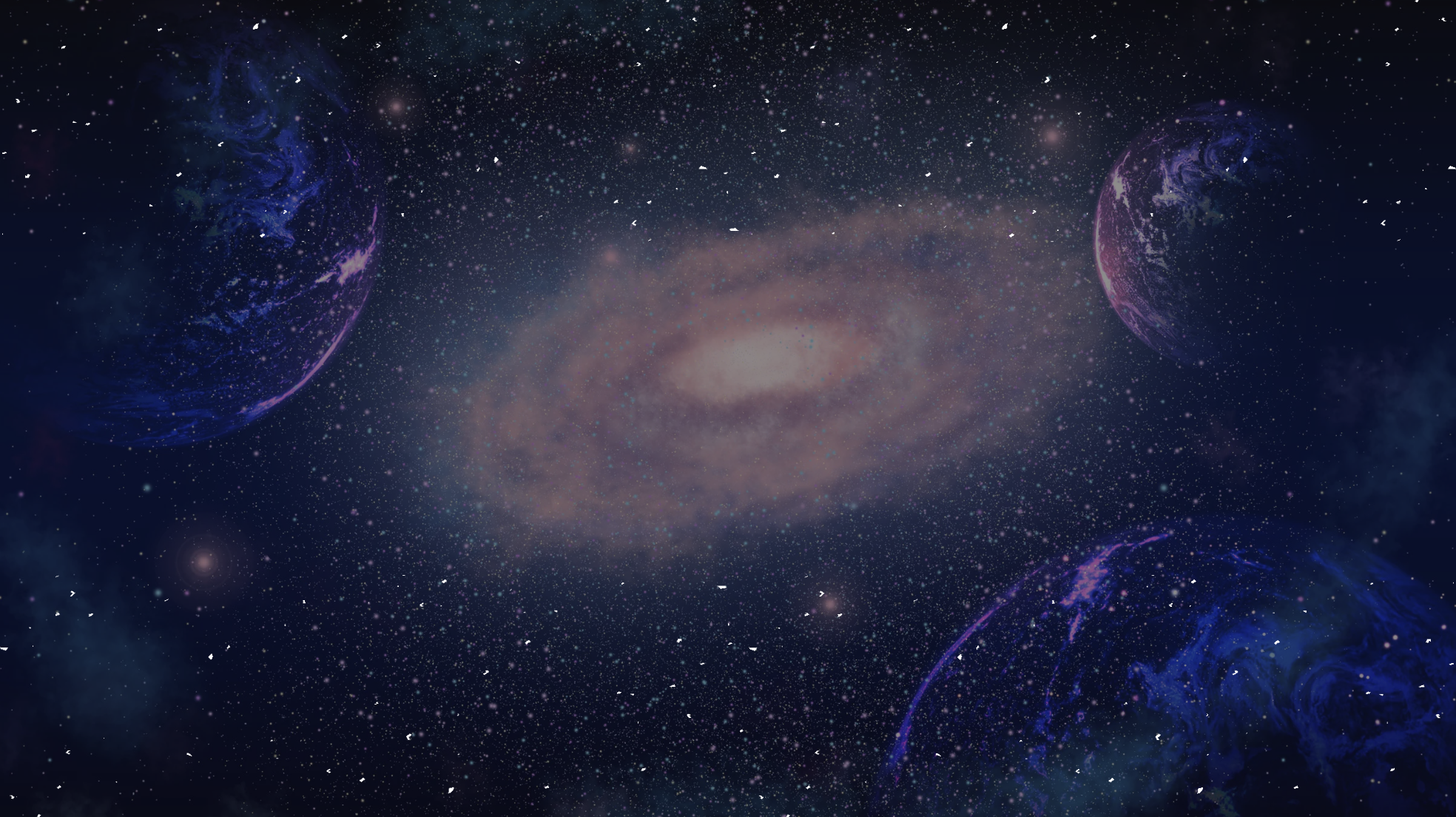 Deep space scene with a spiral galaxy and cosmic nebulae