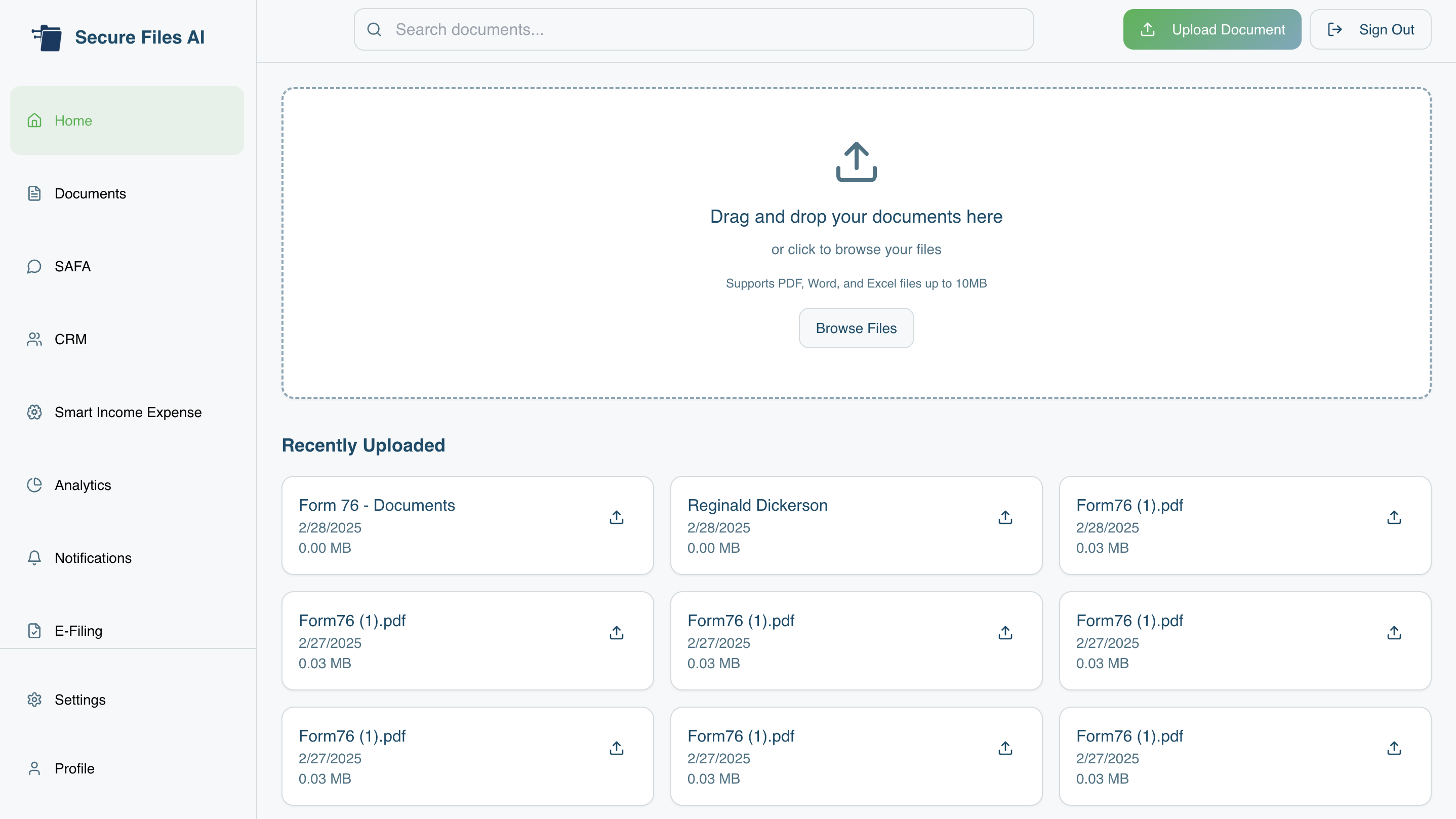 SecureFile AI Dashboard