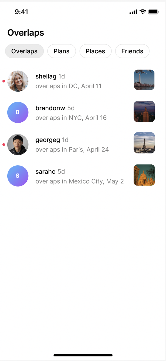 earl app overlaps view