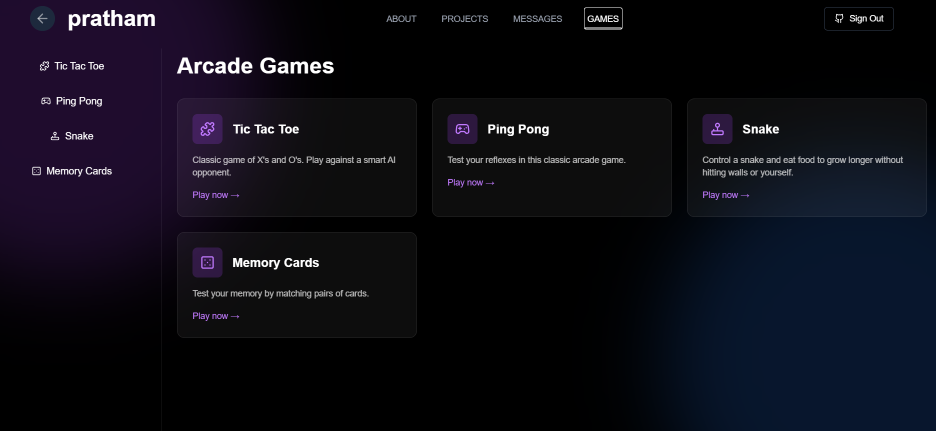Games Section