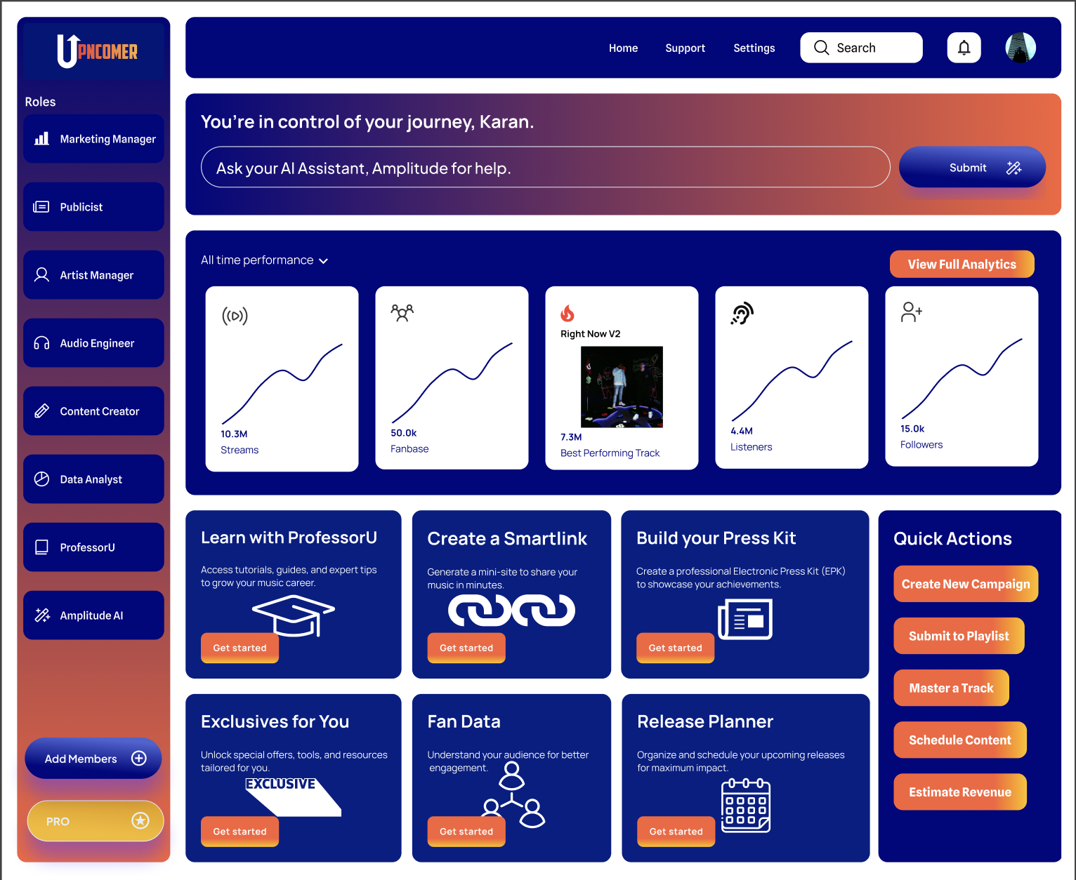 UPNCOMER Dashboard