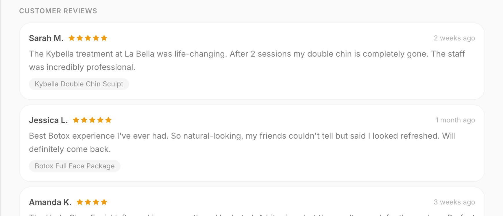 Customer reviews