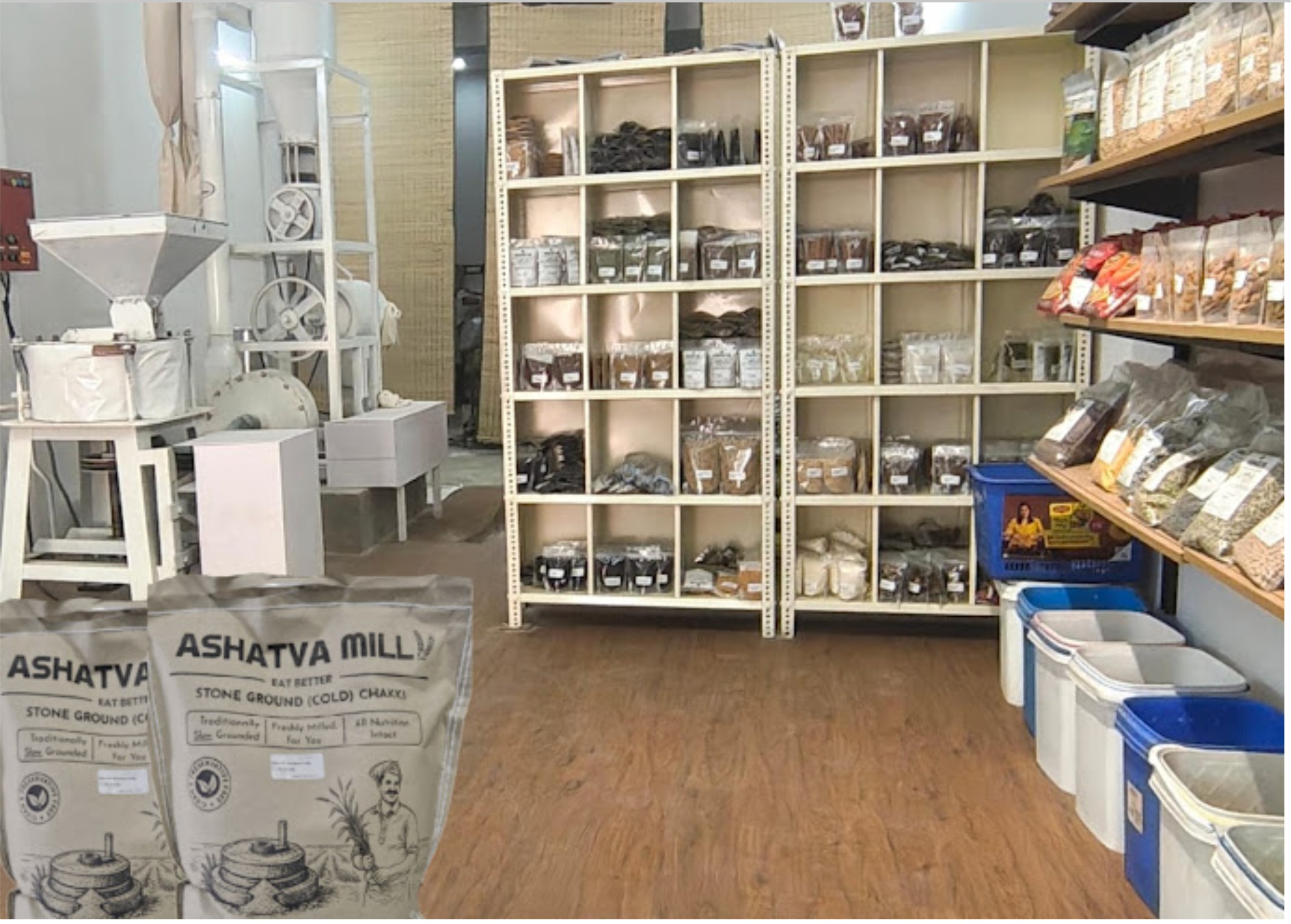 Ashatva Mill Shop Interior - Stone Mill Equipment