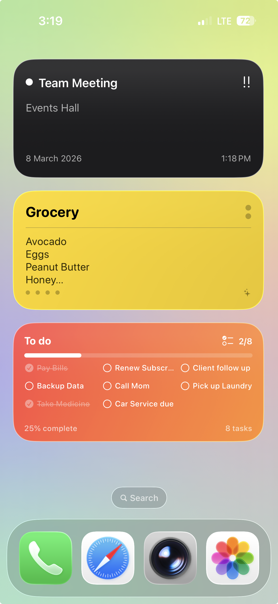Glimpse app – Colorful home screen widgets