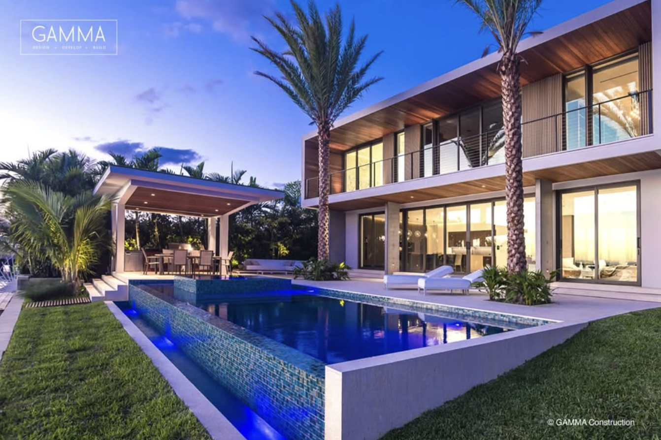 Modern home with infinity pool