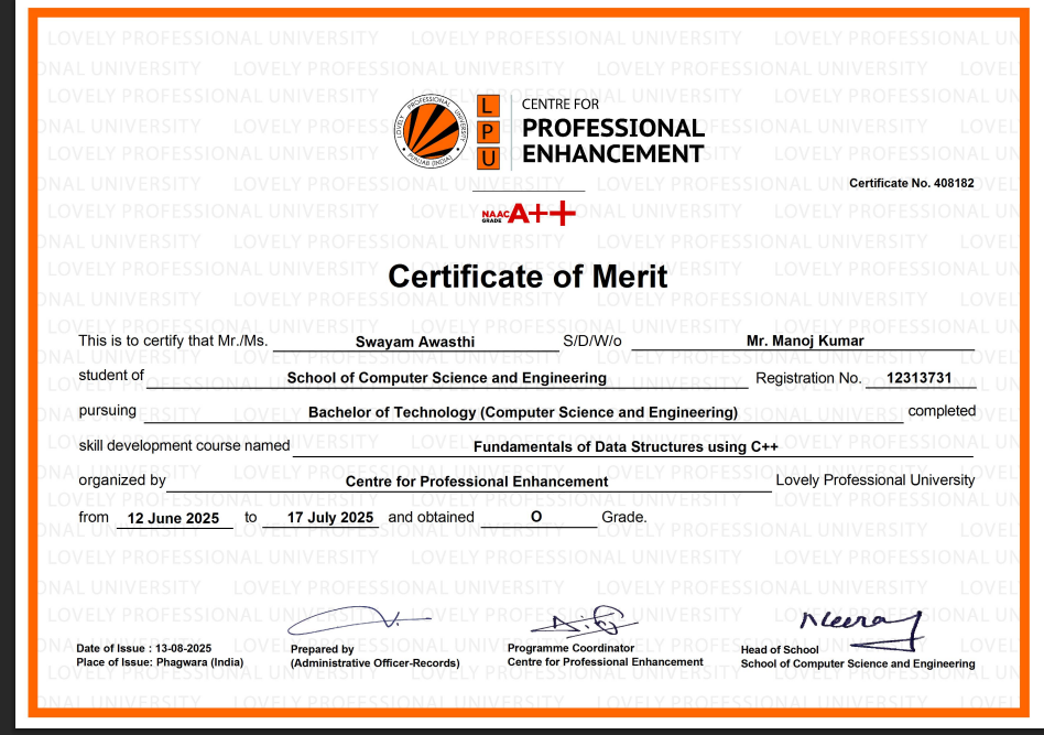 Training Certificate