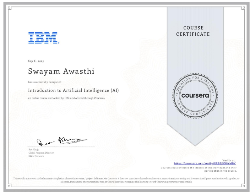 Introduction to Artificial Intelligence