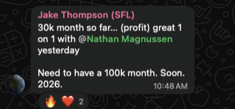 Jake Thompson 30k month profit update