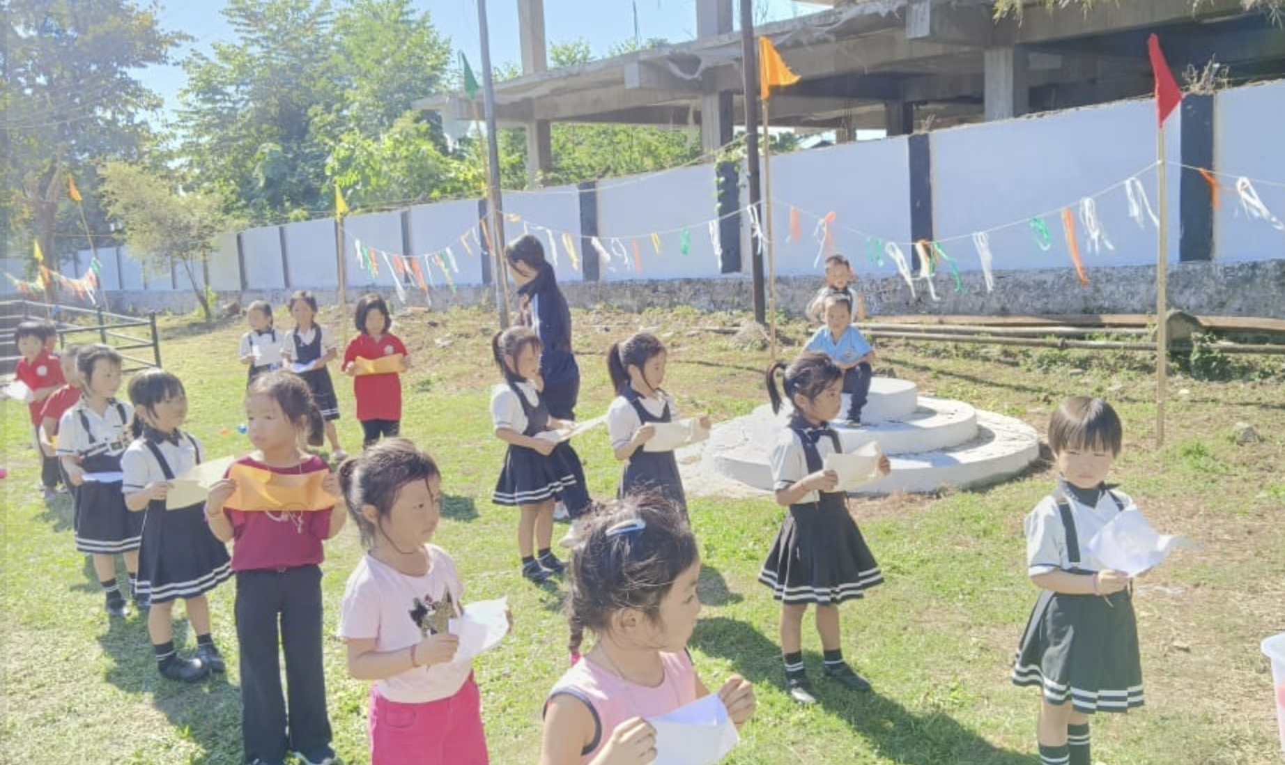 Children participating in Annual Function cultural celebration