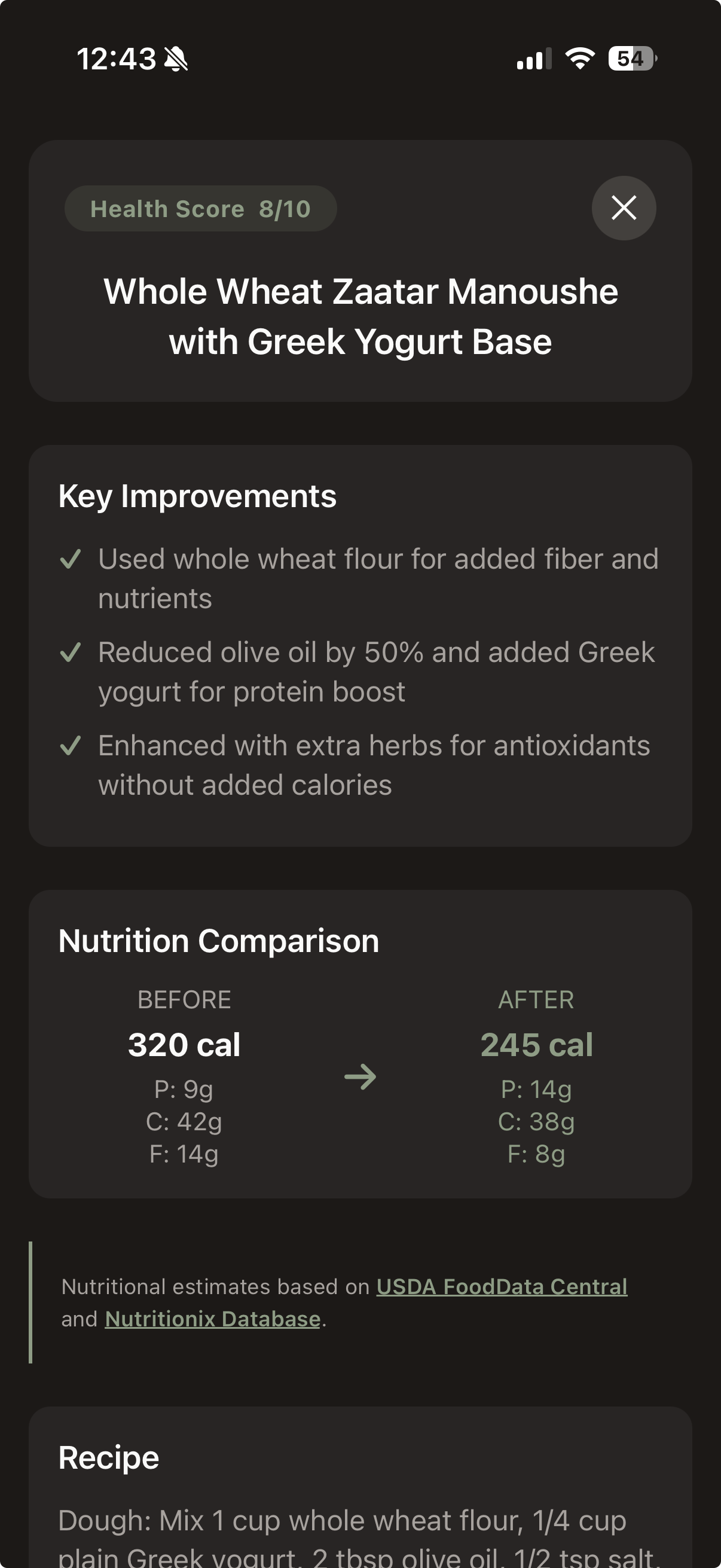 Make it Healthier AI suggestions