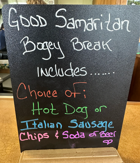 Bogey Break Menu Board