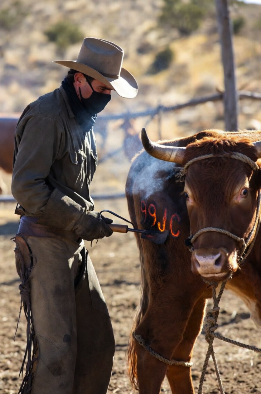 American cowboy branding cattle on the frontier - Be American Stay Republican celebrates economic freedom and self-reliance