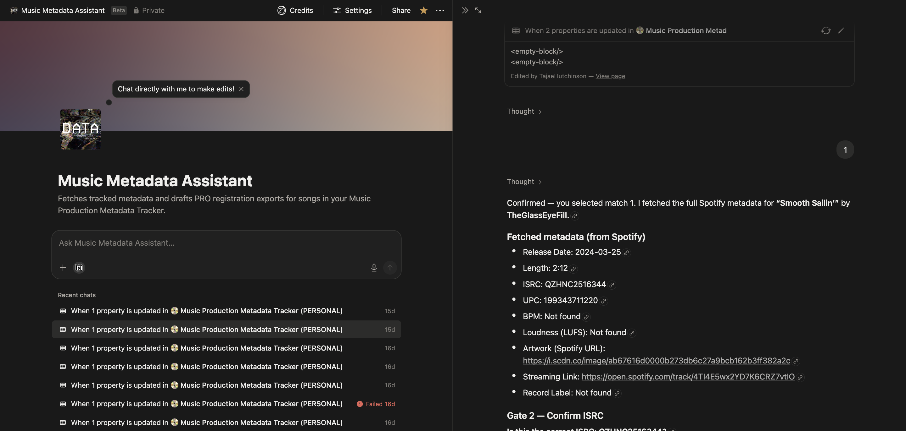 PRO export concept — automated metadata ready for PRO submission