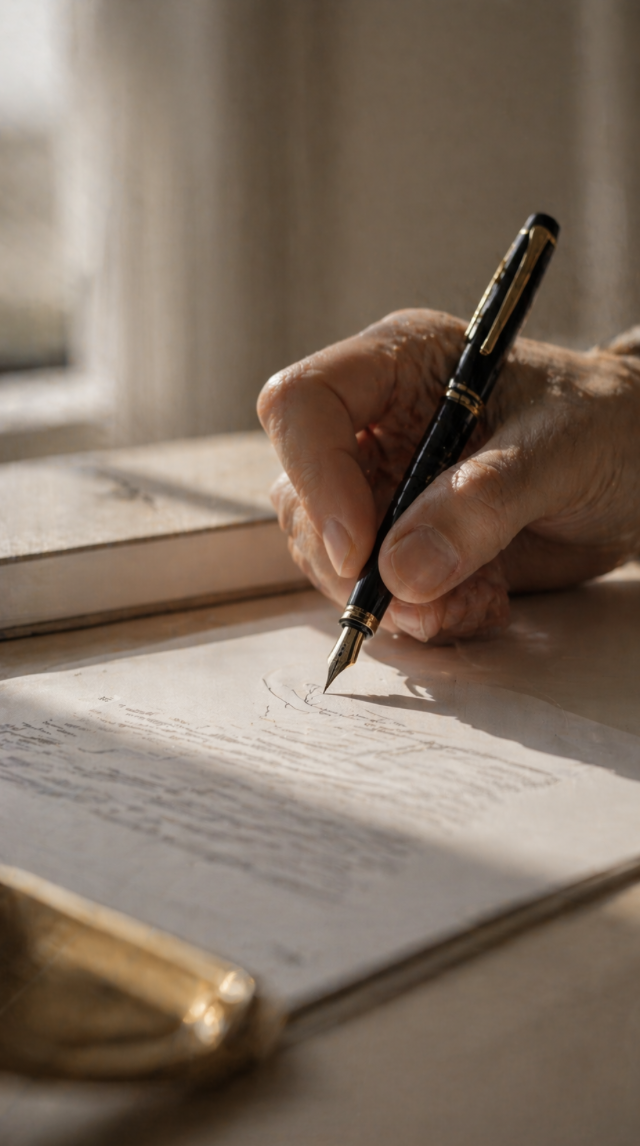 Signing documents with fountain pen