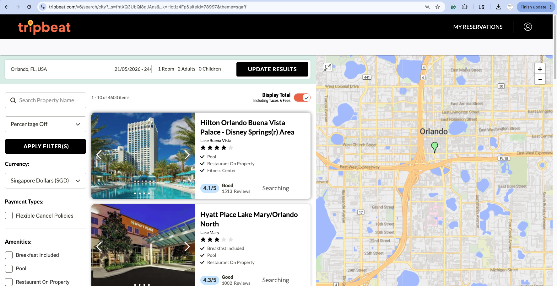 Tripbeat Hotel Search Results