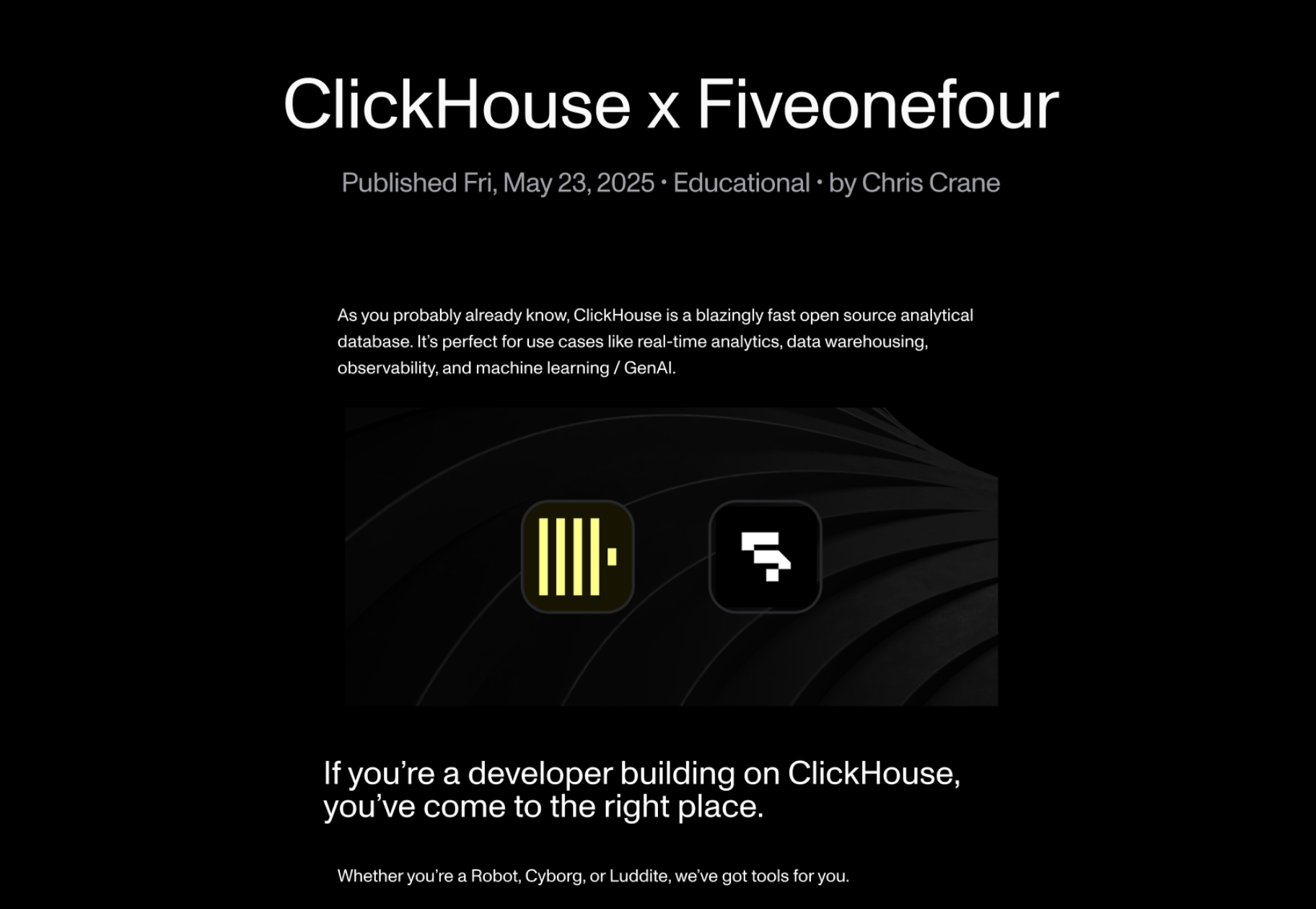 ClickHouse x Fiveonefour