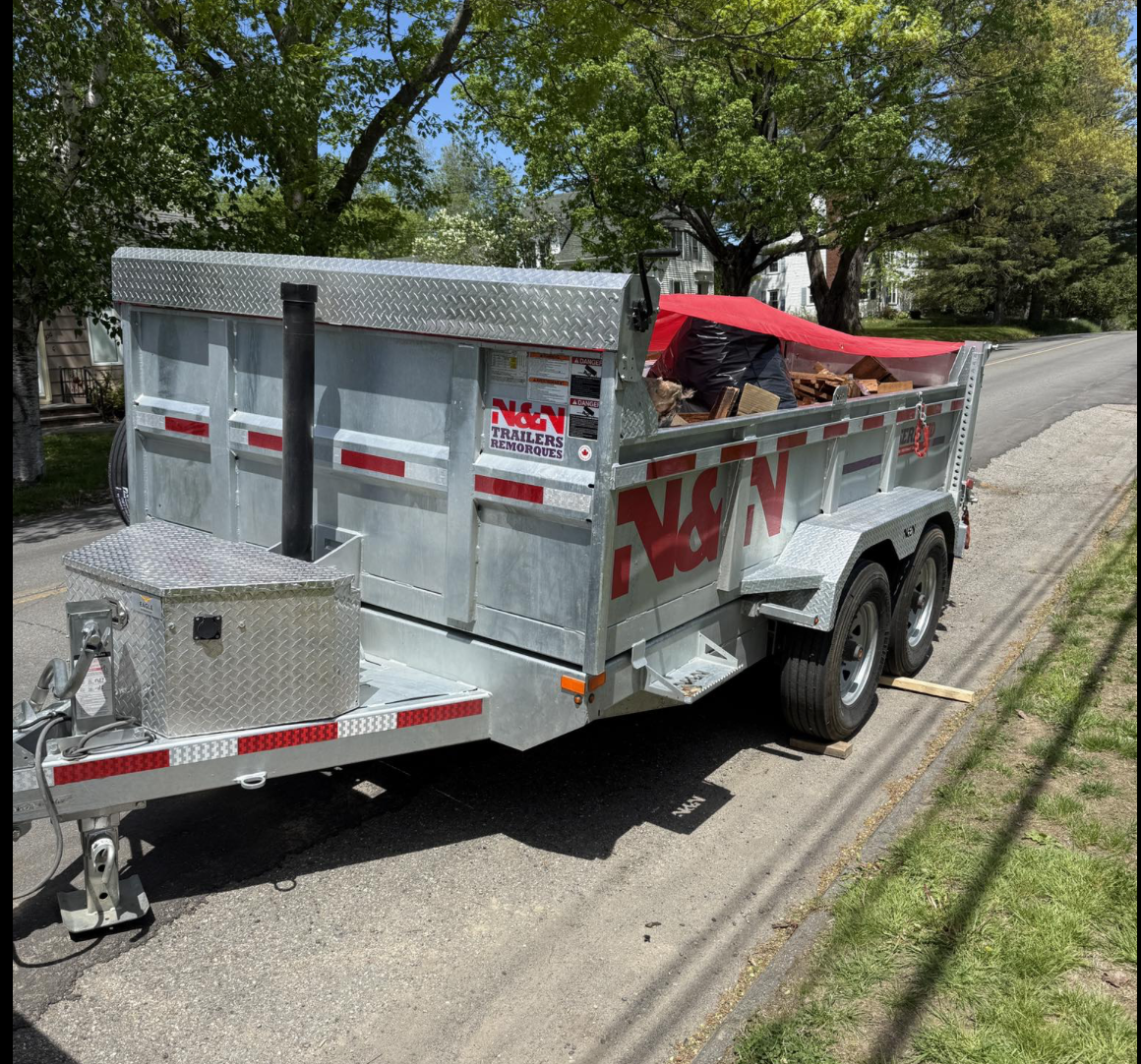 Loaded dump trailer ready for hauling