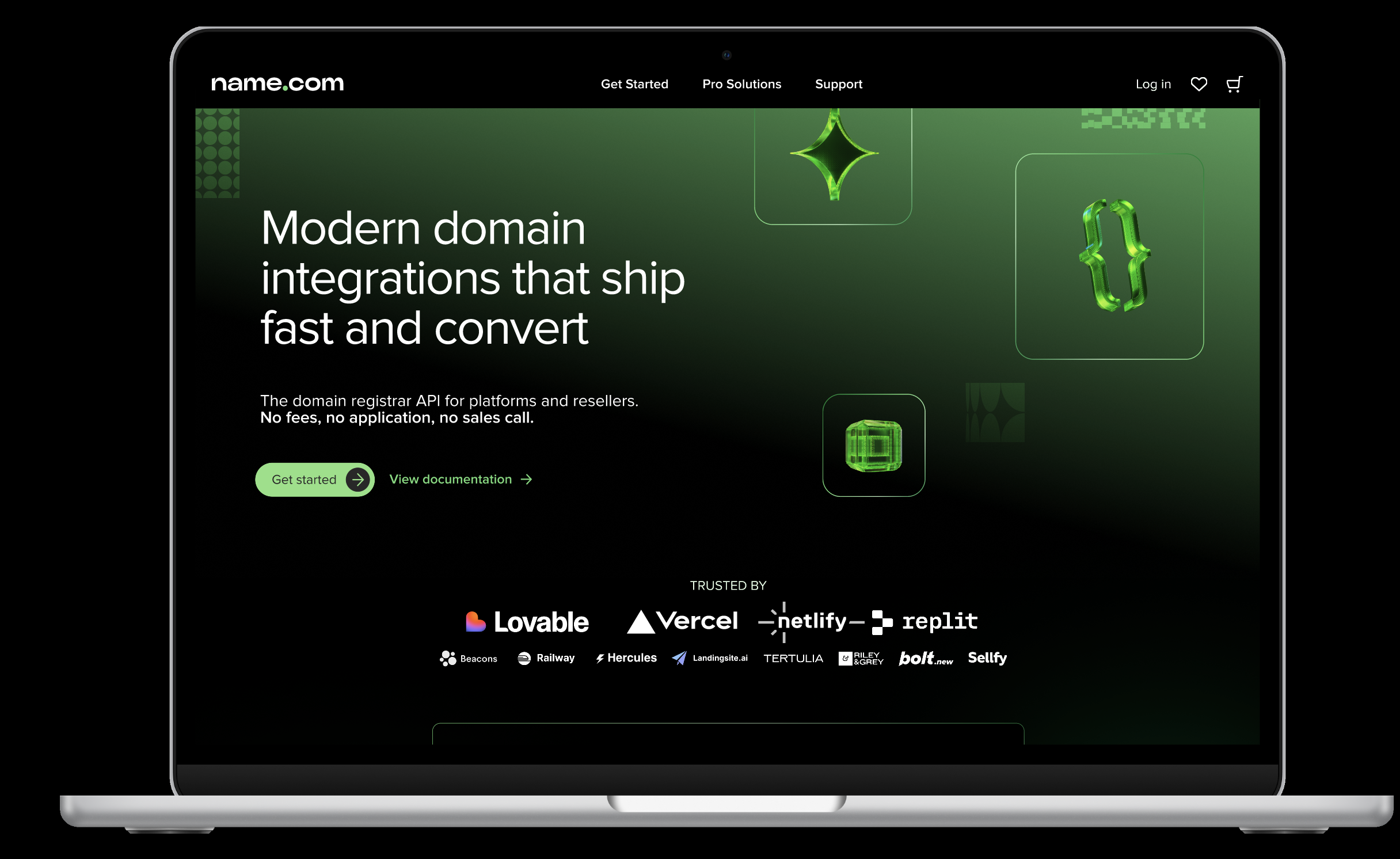 name.com API Landing Page - Modern domain integrations