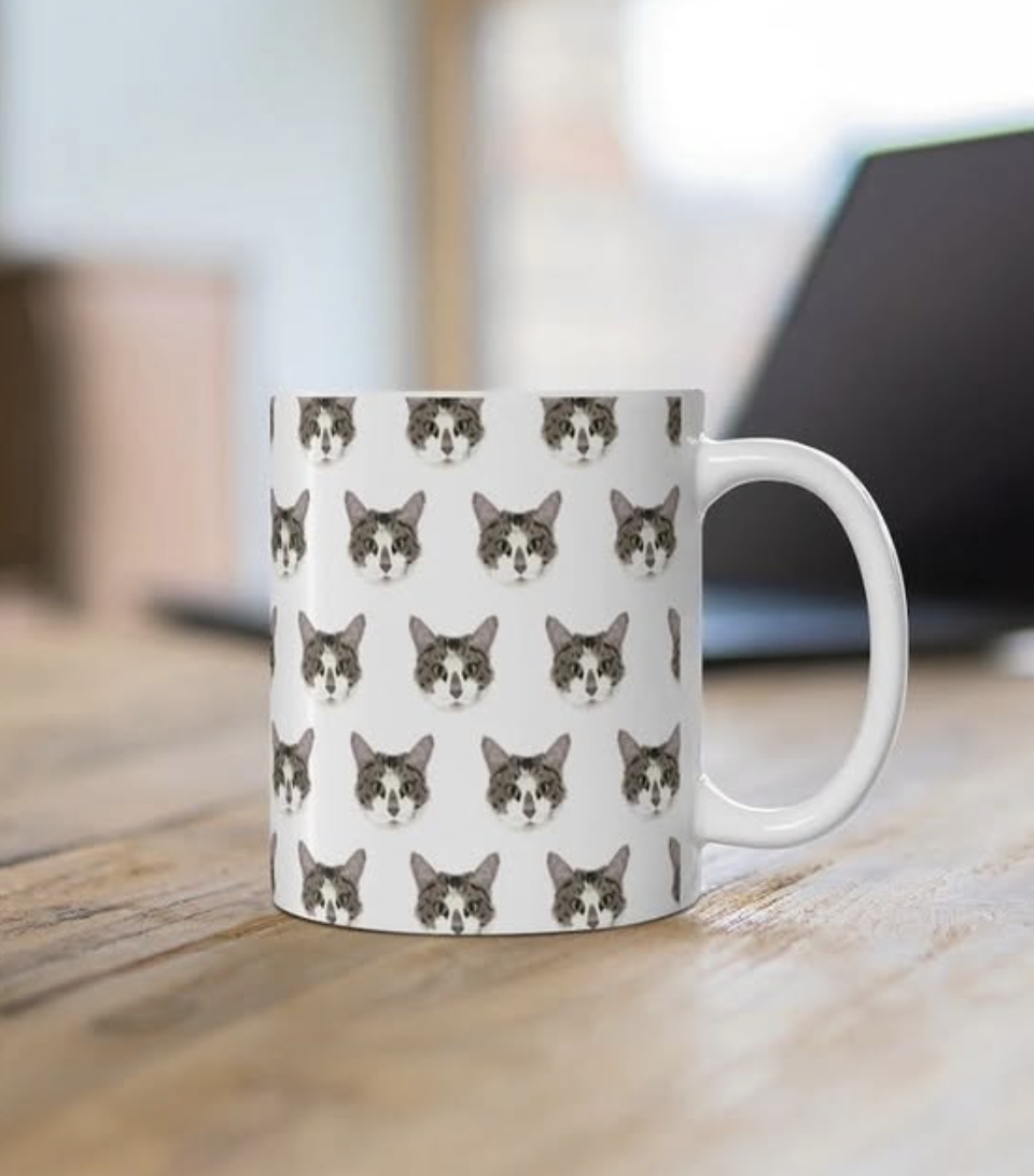 Custom cat face mug