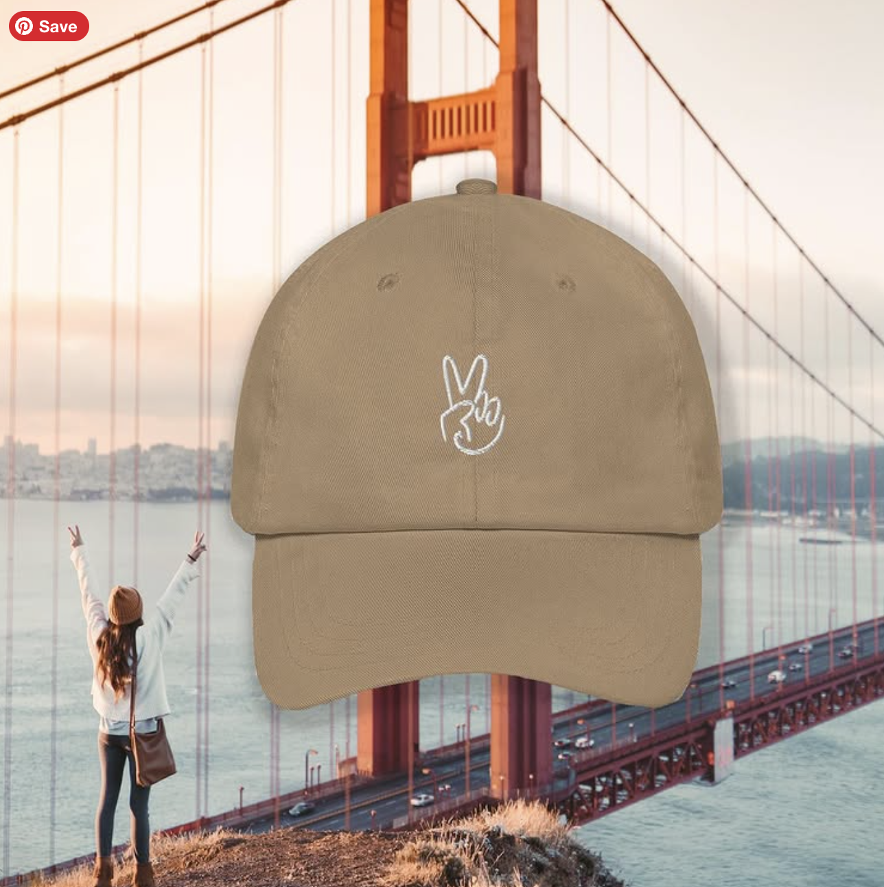 Peace sign dad cap