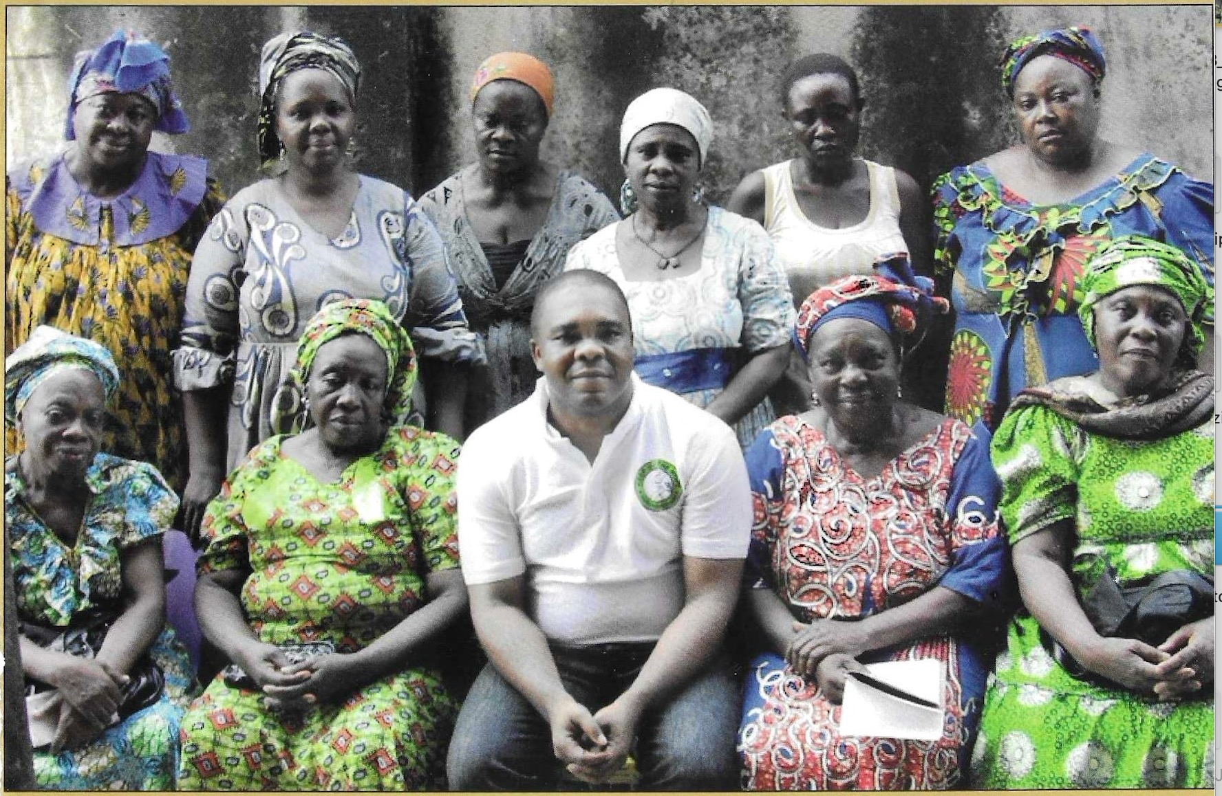 Group photo — the Director with widow beneficiaries