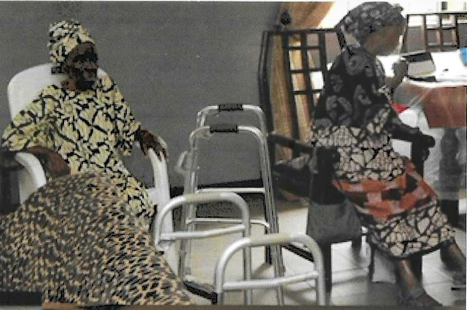 Walking frames provided to elderly residents at the home
