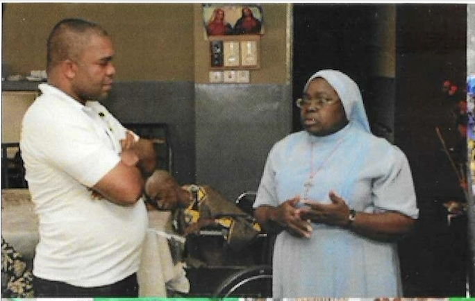 Elderly residents engaged during the home visit