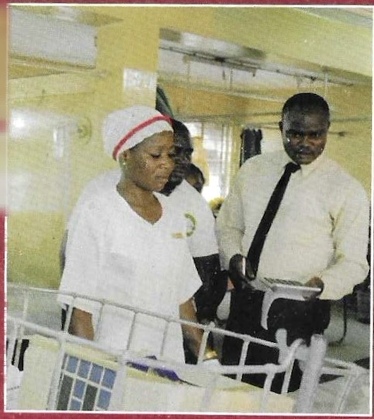 Founder with hospital matron coordinating ward visit