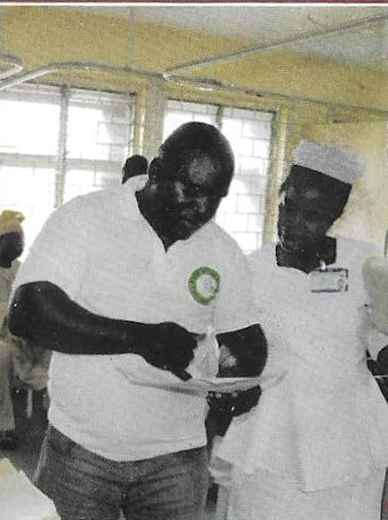 Handshake of hope between volunteer and patient