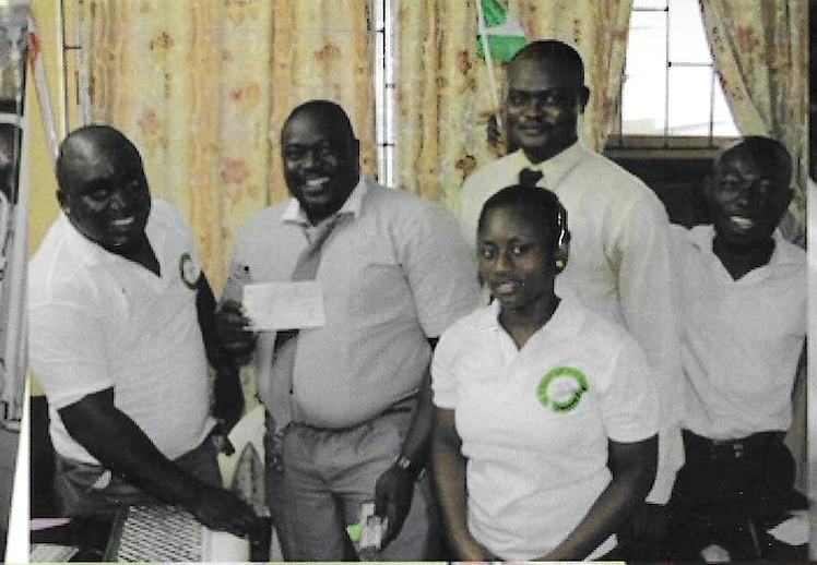 KUTH team presenting medical bill clearance cheque