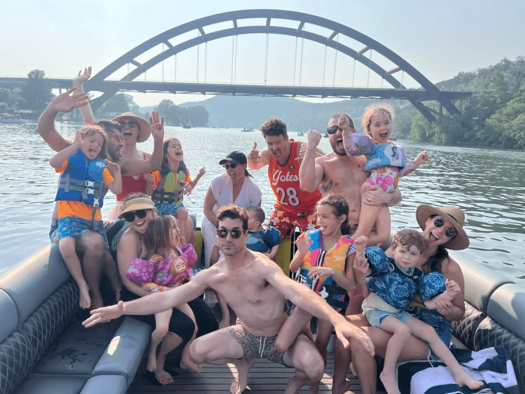 Family day on the lake with kids near Pennybacker Bridge