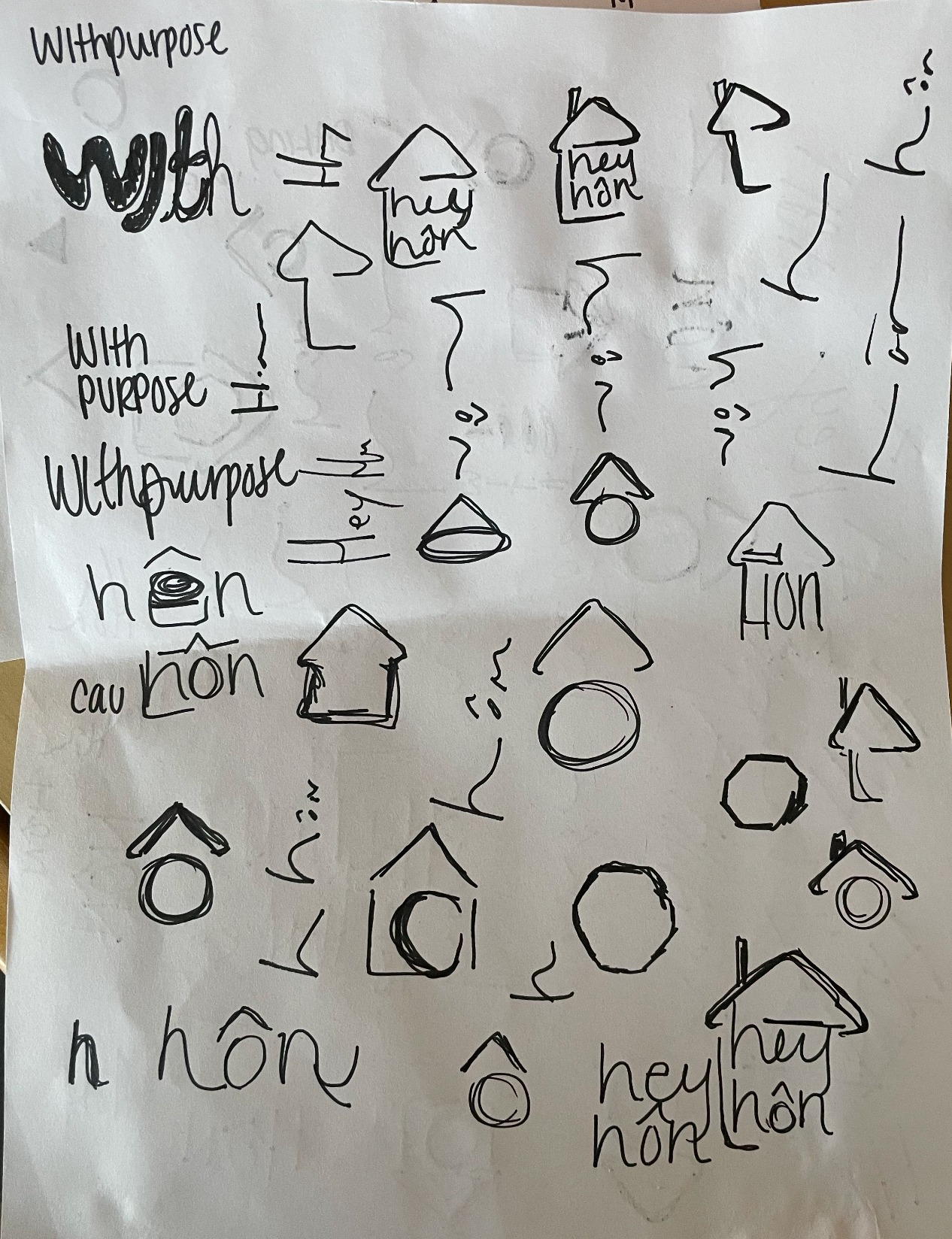 hey hôn brandmark logo sketches and ideation exploring house forms
