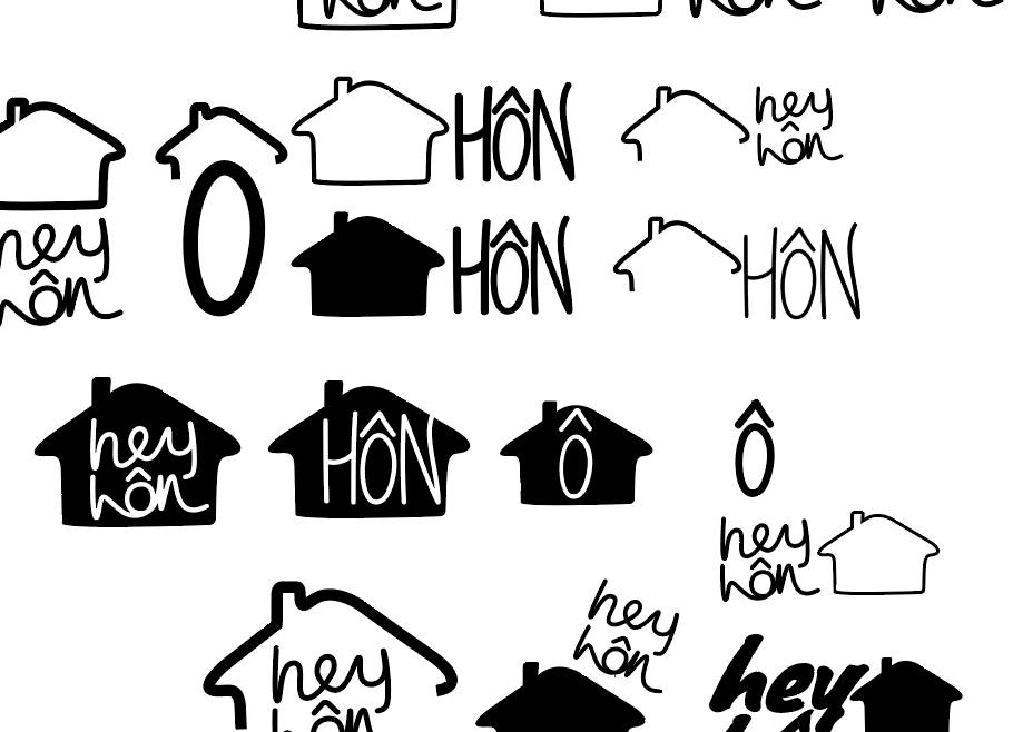 hey hôn sketch 04 digital logomark explorations with house and roofline forms