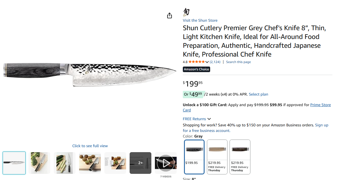 Shun Classic 8" Chef's Knife