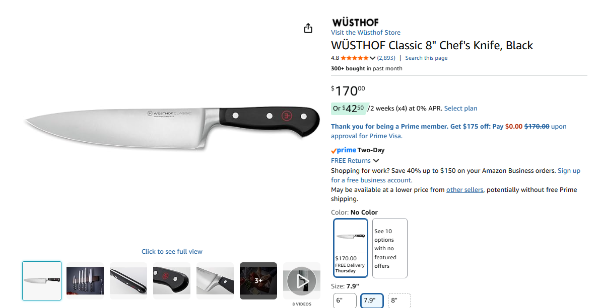 Wüsthof Classic 8" Chef's Knife