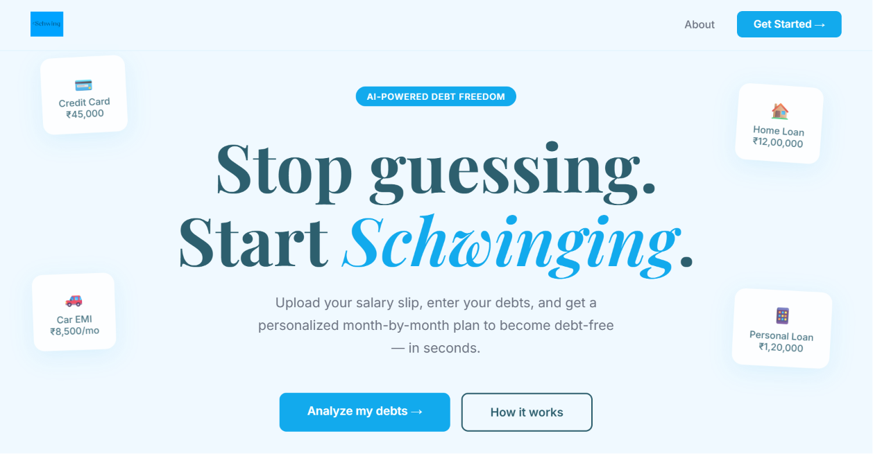 Schwing Landing Page