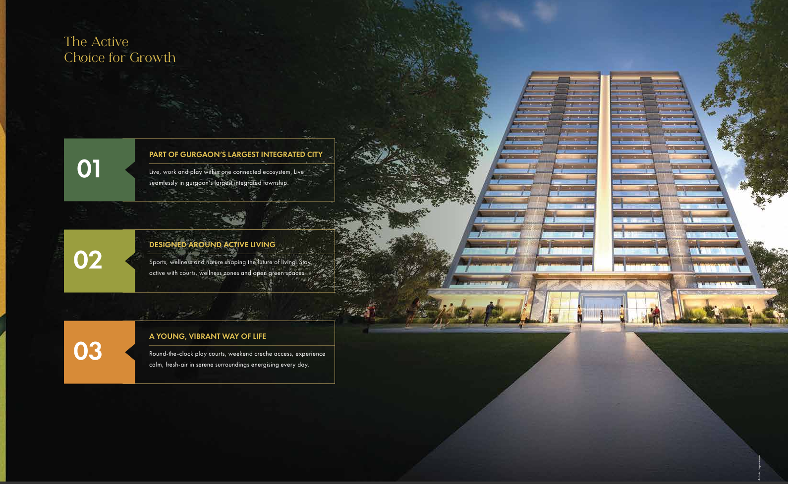SmartWorld Nature Court tower entrance surrounded by trees
